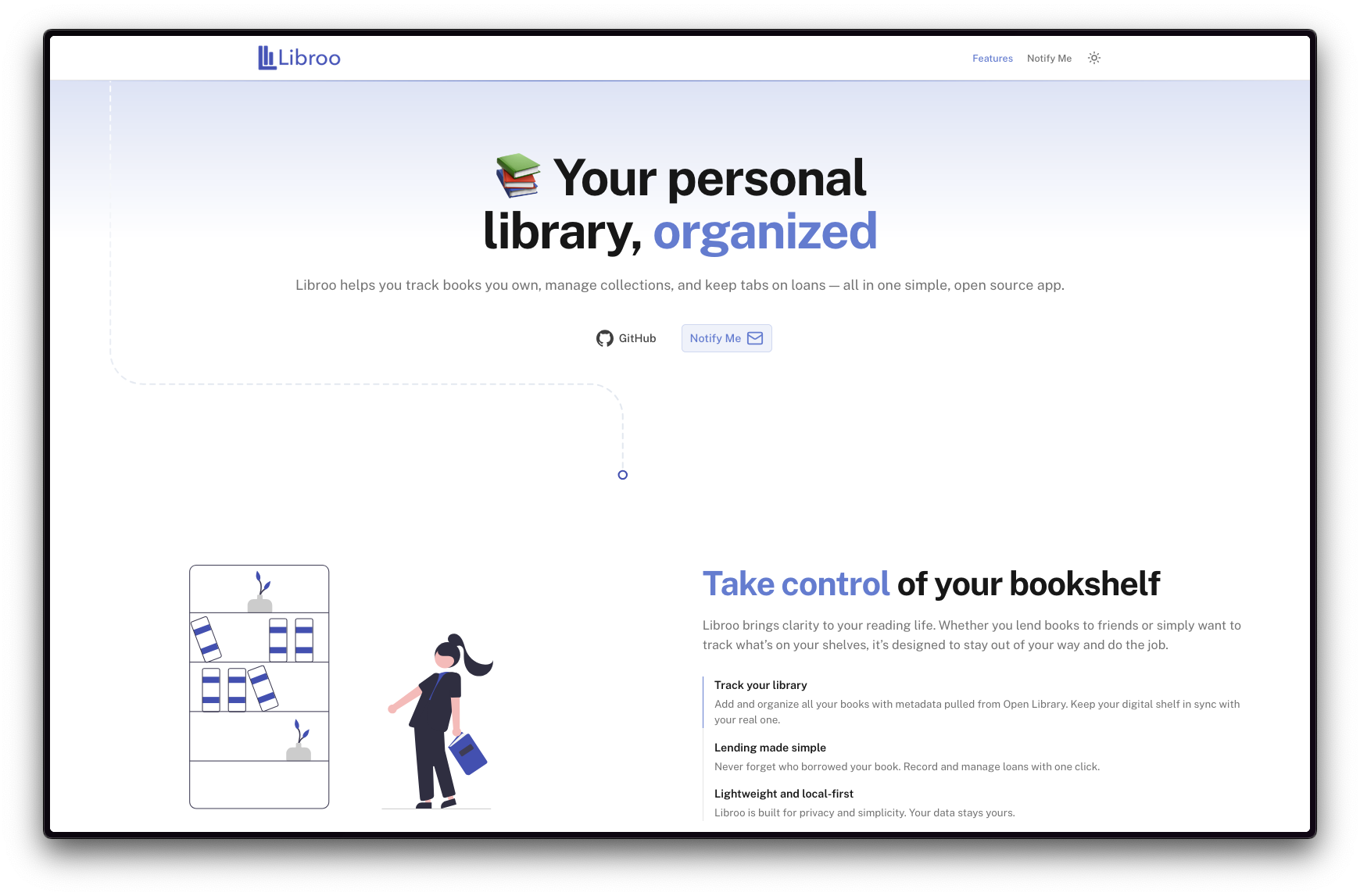 Libroo Landing Page Screenshot